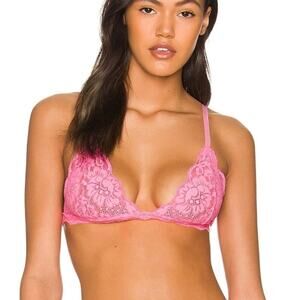 NWT We Are HAH Free People Chi Bralittle Lace Rose Quartz Bralette